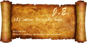 Jámbor Erzsébet névjegykártya