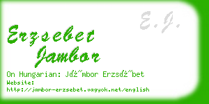 erzsebet jambor business card